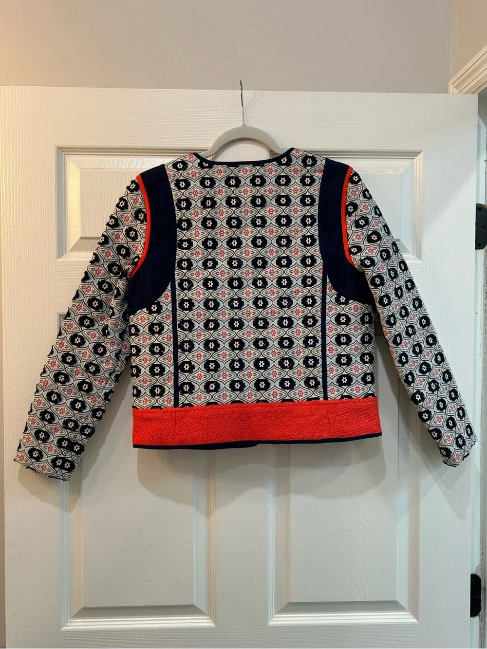 Tory Burch Rainford Daisy-Jacquard Cropped Jacket Size 6
